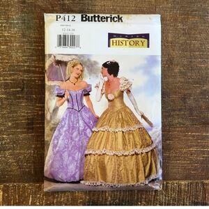 Butterick Sewing Pattern P412 Historical Antebellum Civil War Dress 12-16 UNCUT